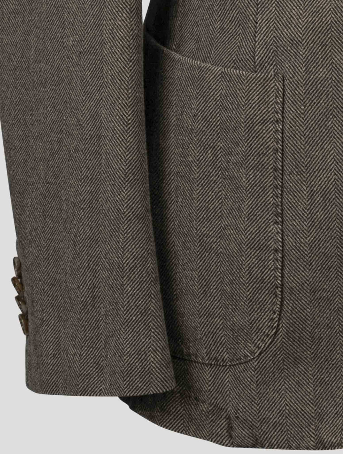 Isaia Brown Cotton Blazer