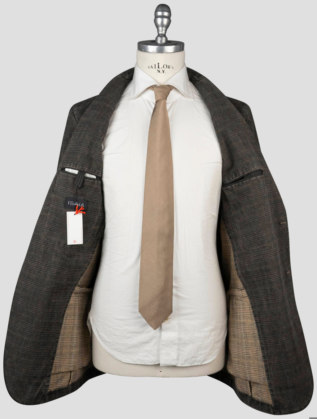 Isaia Brown Cotton Blazer