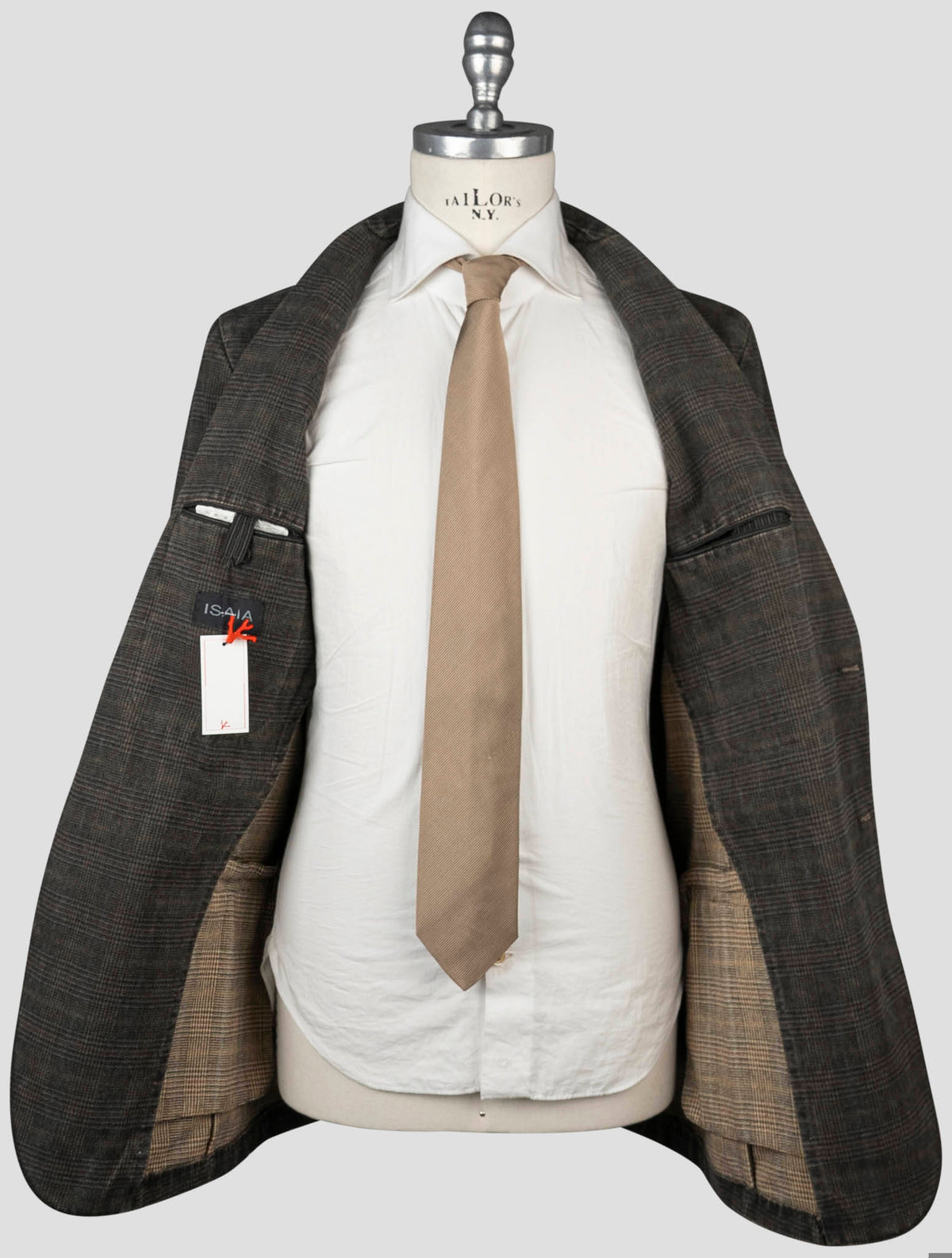 Isaia Brown Cotton Blazer