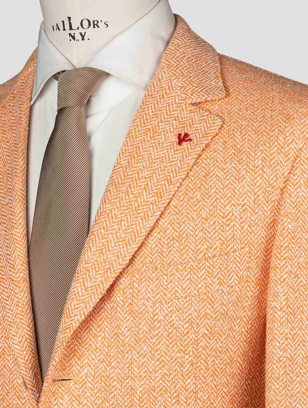 Isaia Orange Silk Blazer