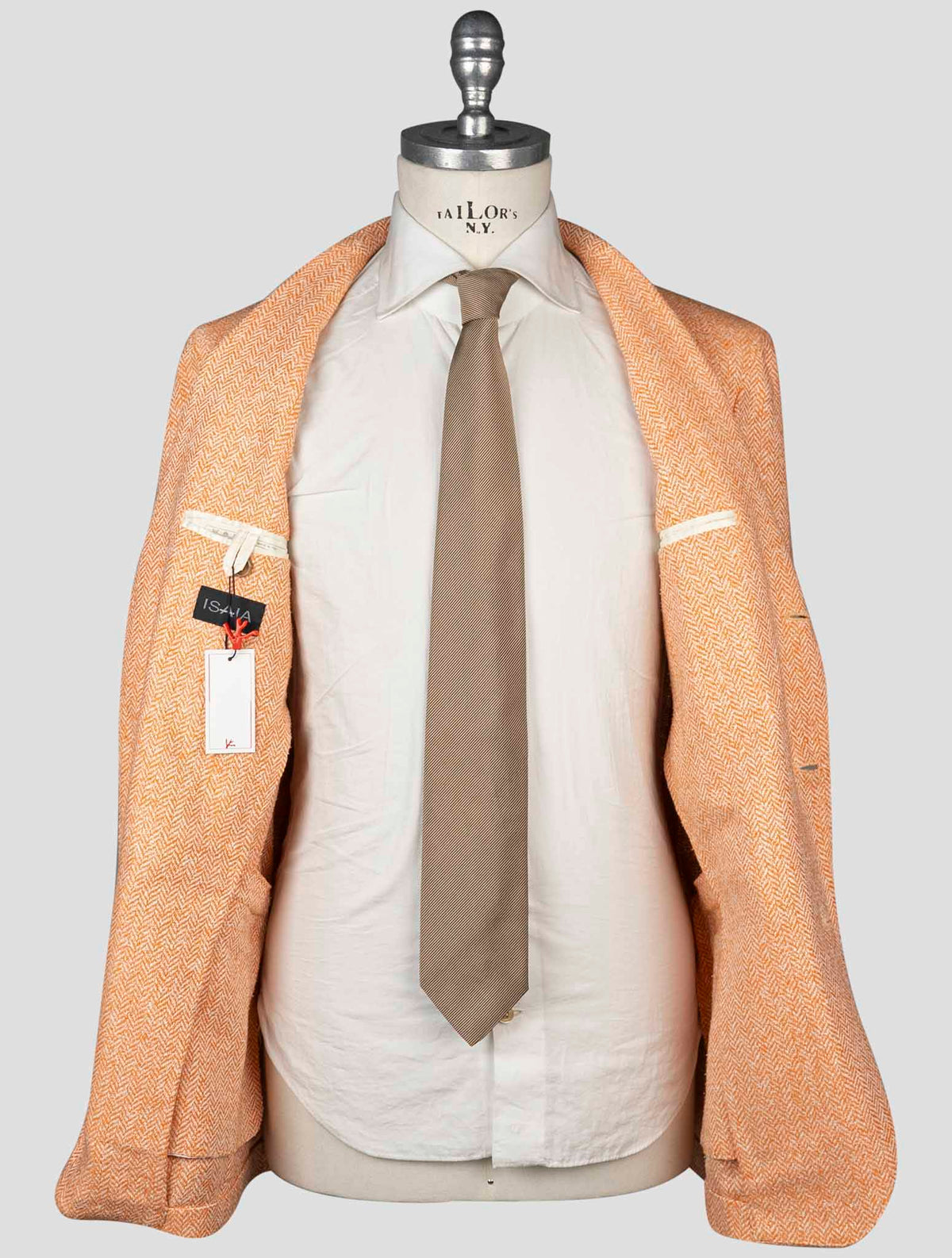 Isaia Orange Silk Blazer