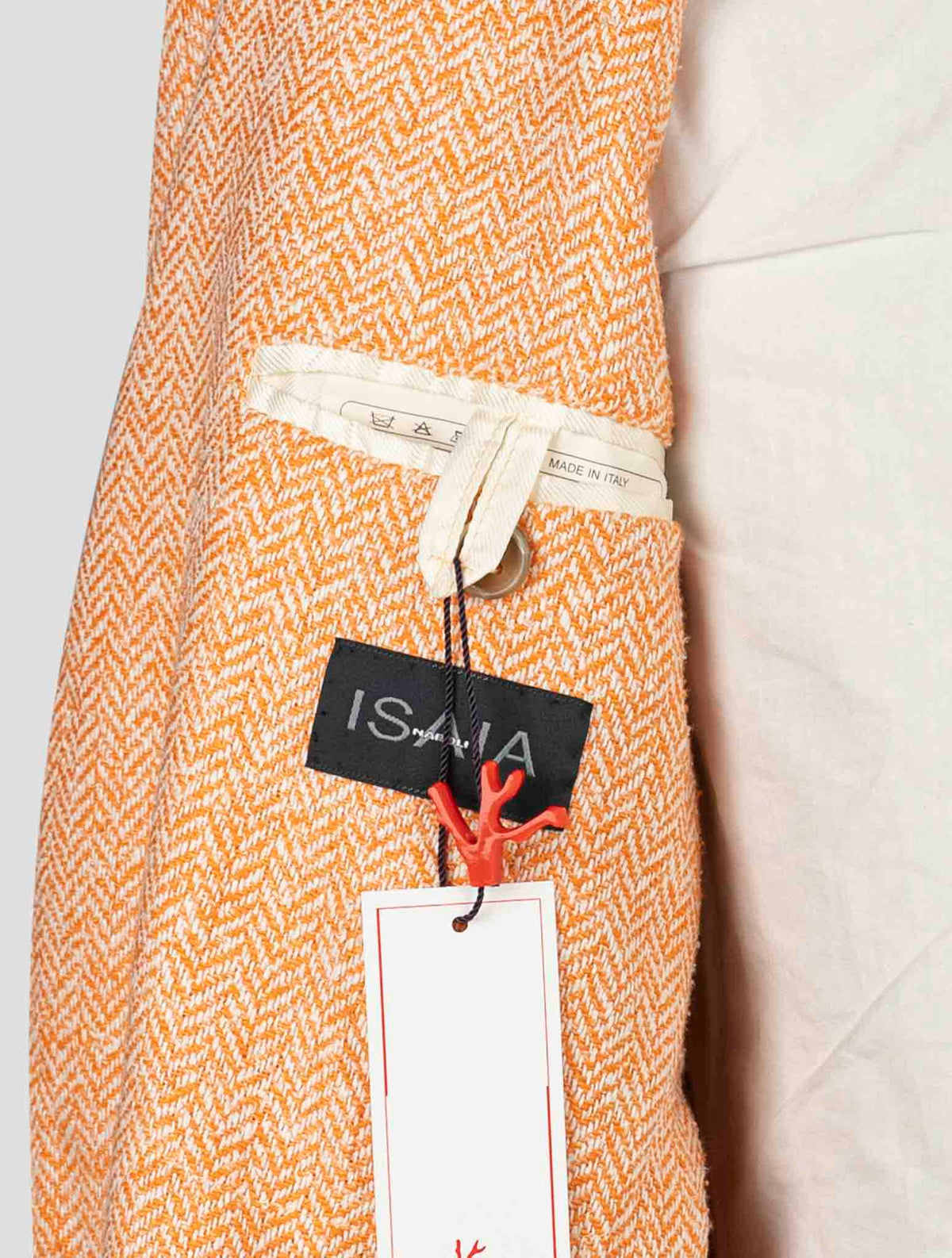 Isaia Orange Silk Blazer