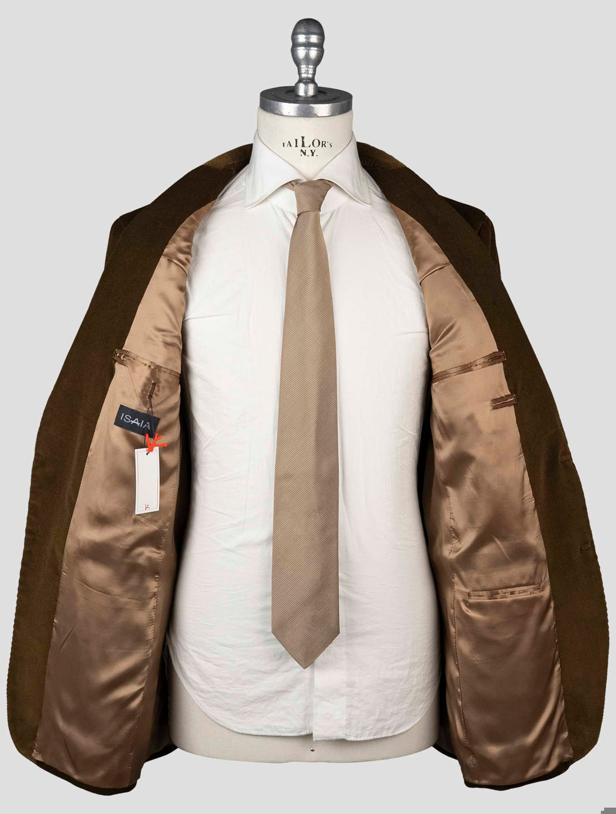Isaia Brown Cotton Blazer