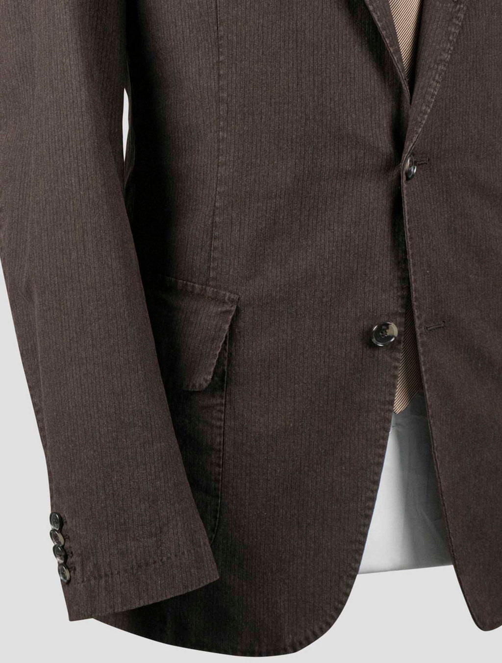 Isaia Brown Cotton Wool Ea Blazer