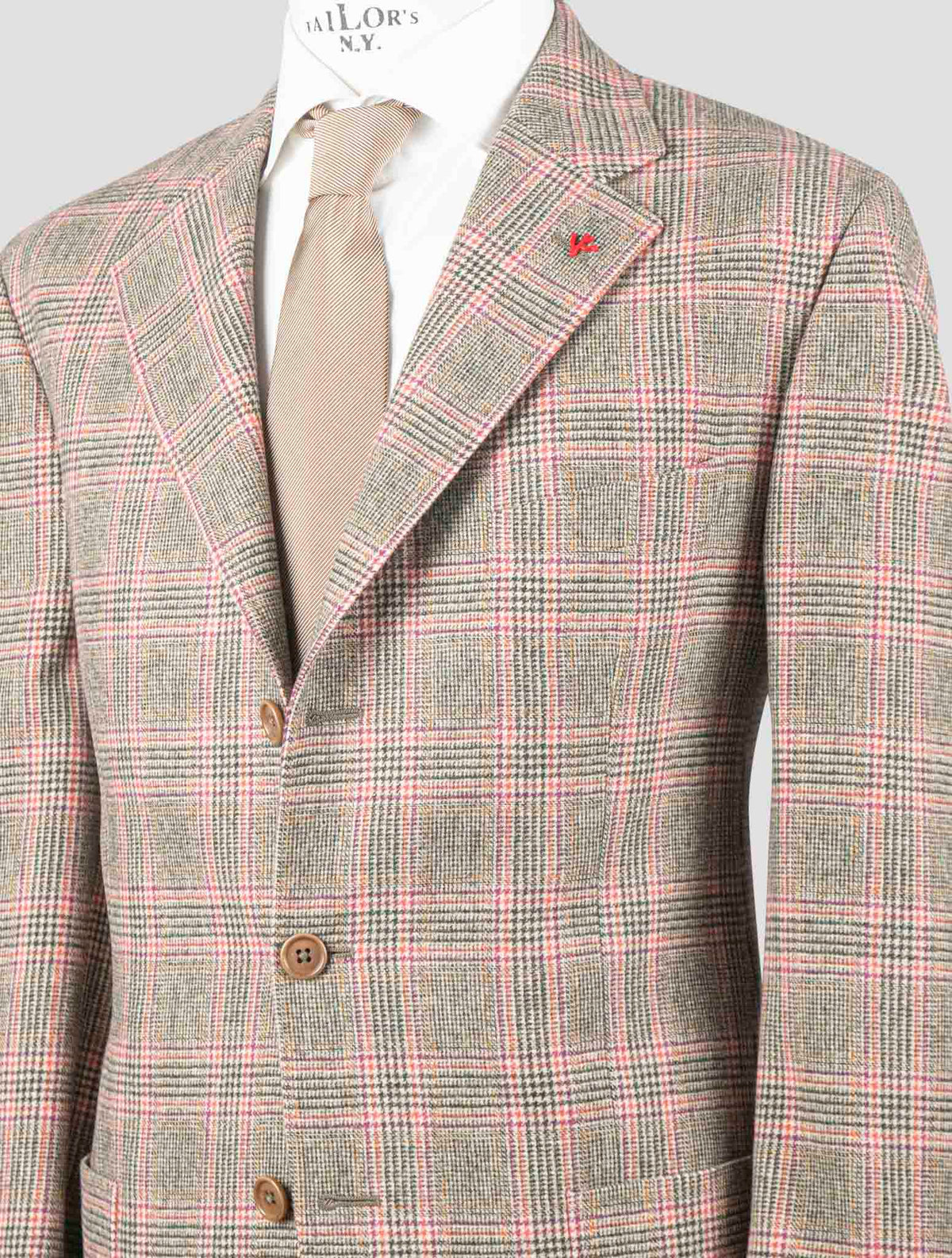 Isaia Multicolor Wool Cashmere Blazer