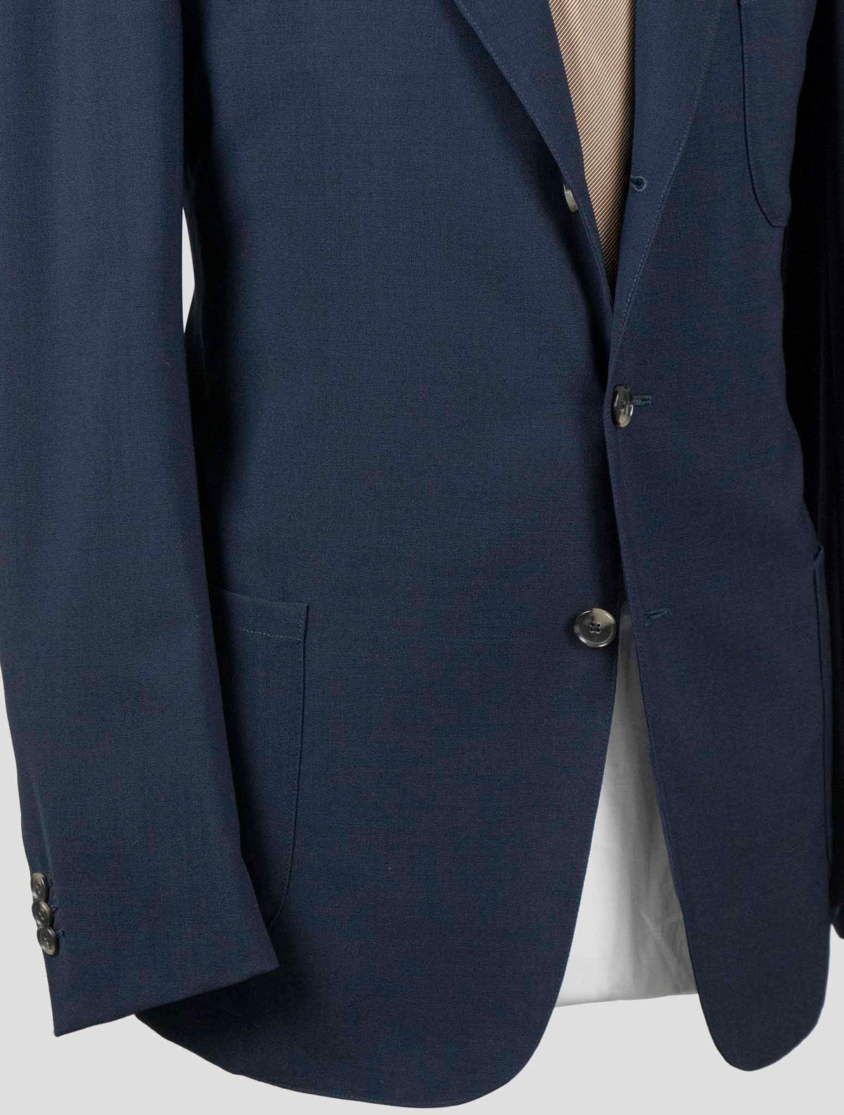 Isaia Dark Blue Virgin Wool Blazer