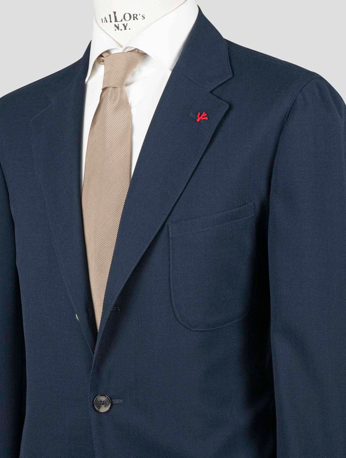 Isaia Dark Blue Virgin Wool Blazer