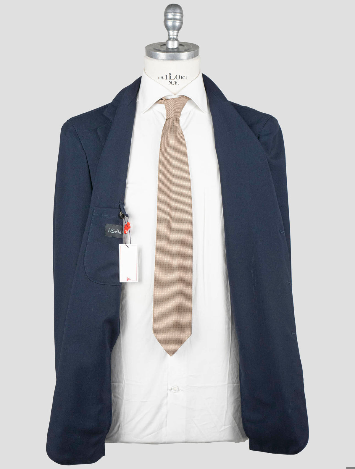 Isaia Dark Blue Virgin Wool Blazer