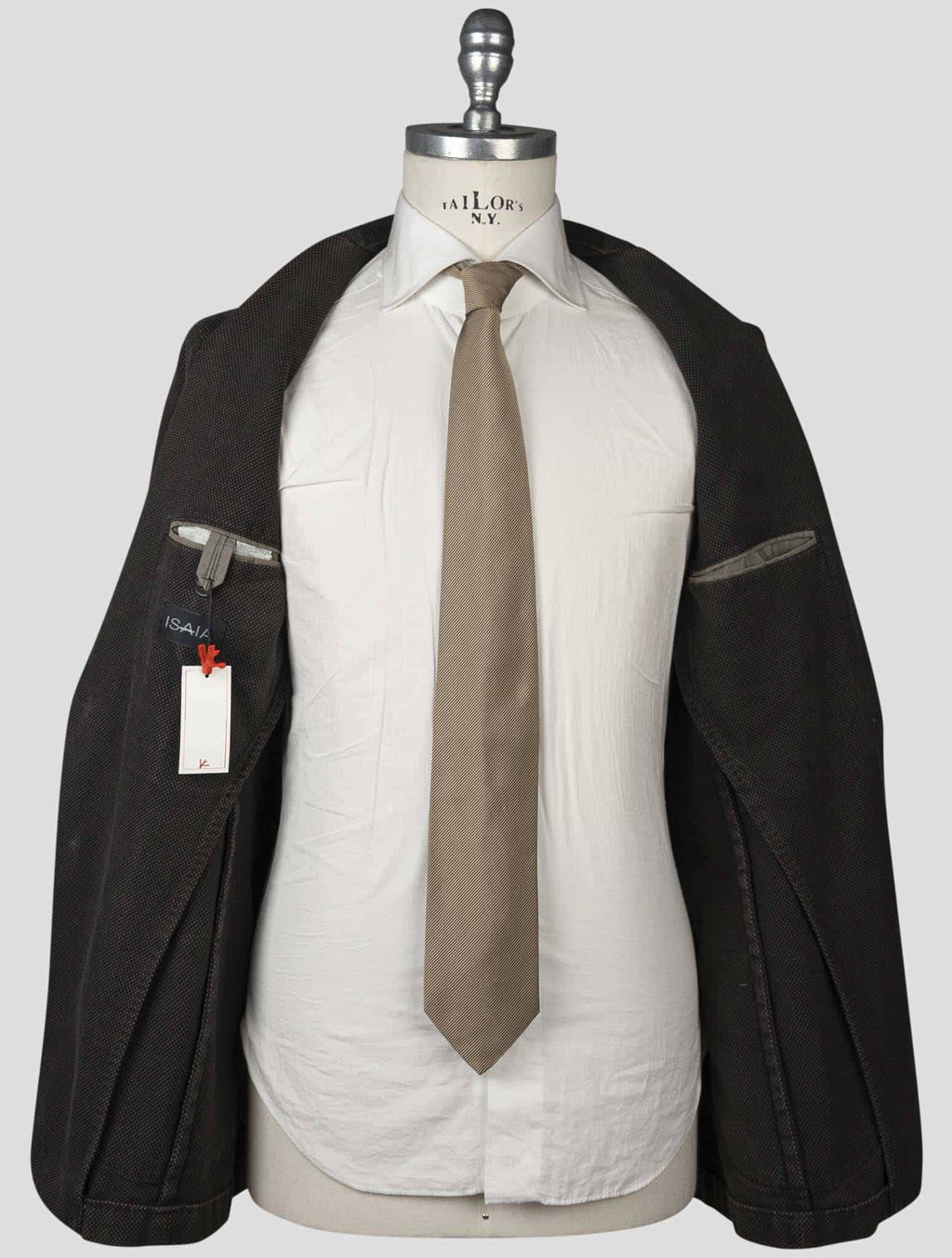 Isaia Brown Cotton Blazer