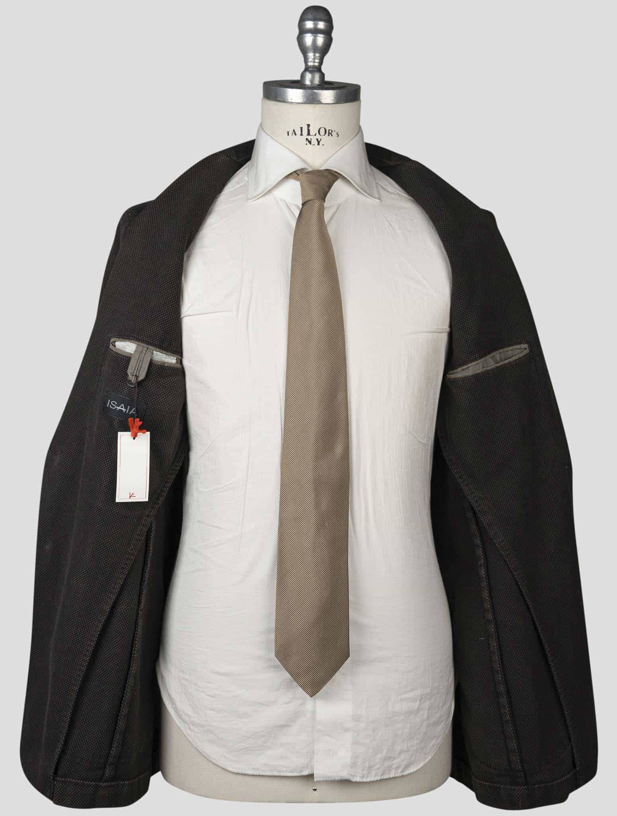 Isaia Brown Cotton Blazer