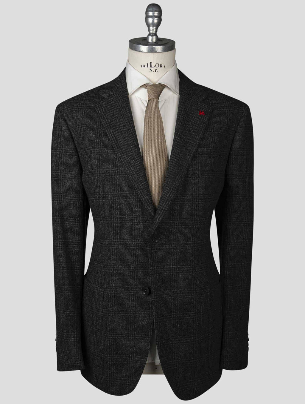 Isaia Isaia Brown Virgin Wool Blazer Dark Gray 000