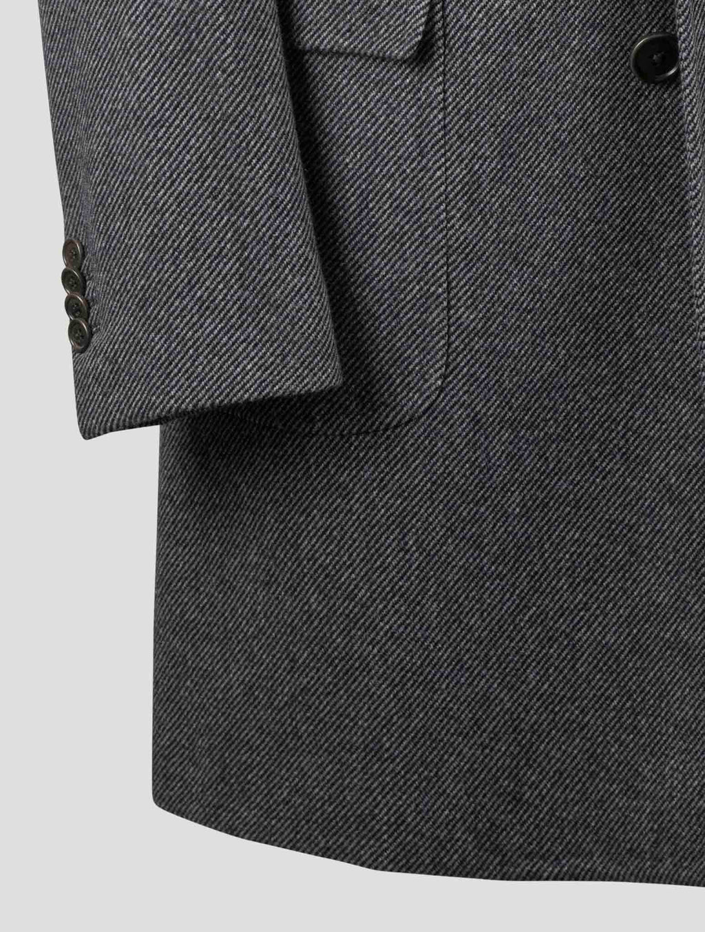 Isaia Gray Virgin Wool Overcoat