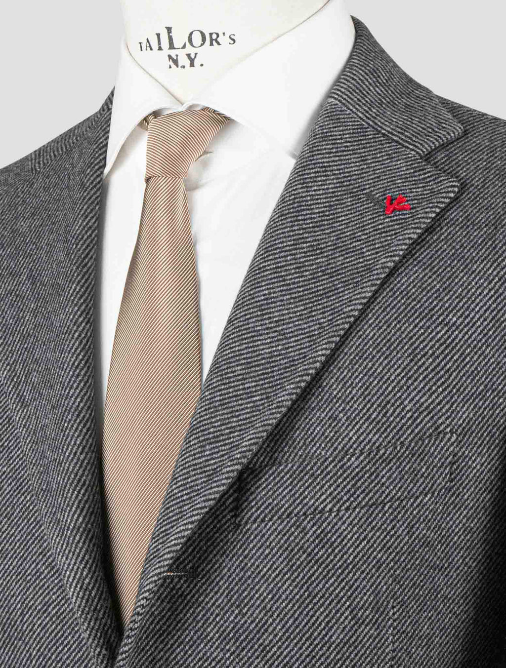 Isaia Gray Virgin Wool Overcoat