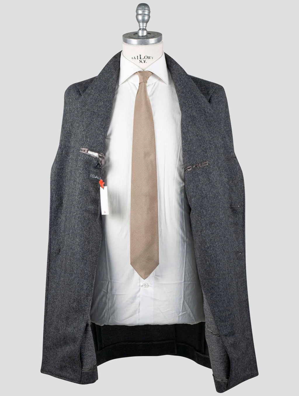 Isaia Gray Virgin Wool Overocat