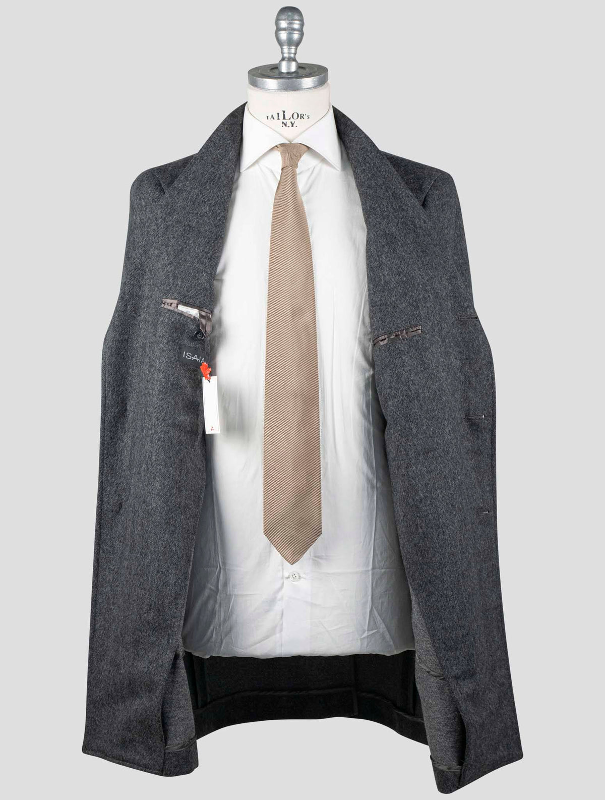 Isaia Gray Virgin Wool Overocat