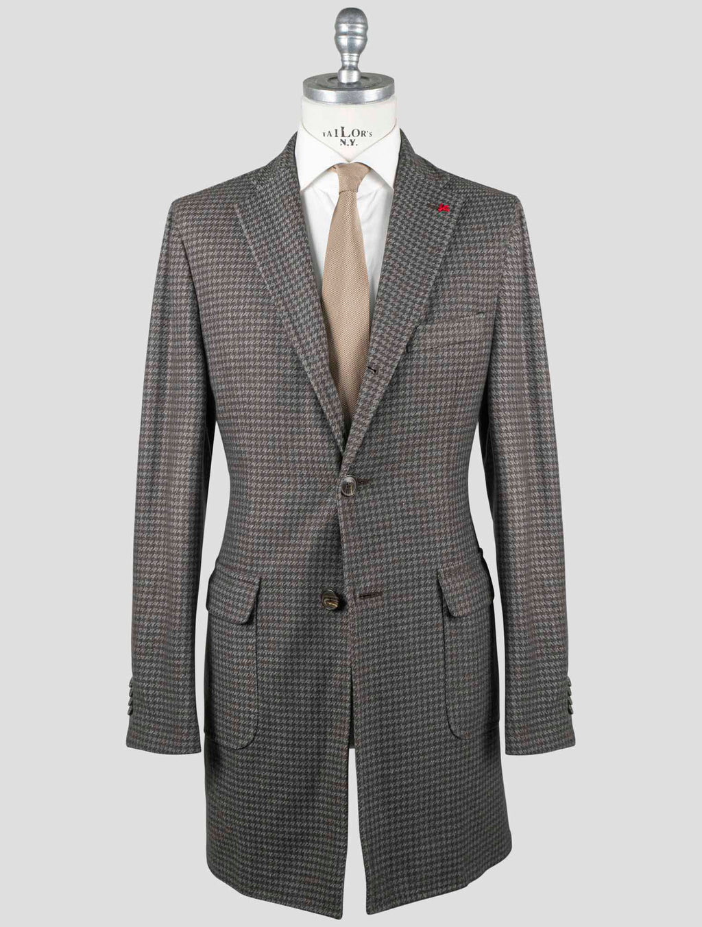 Isaia Gray Wool Pa Overcoat