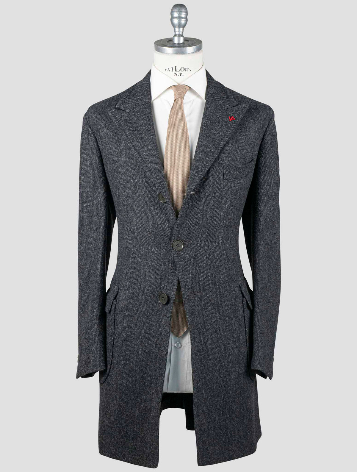 Isaia Isaia Gray Wool Cashmere Overcoat Gray 000