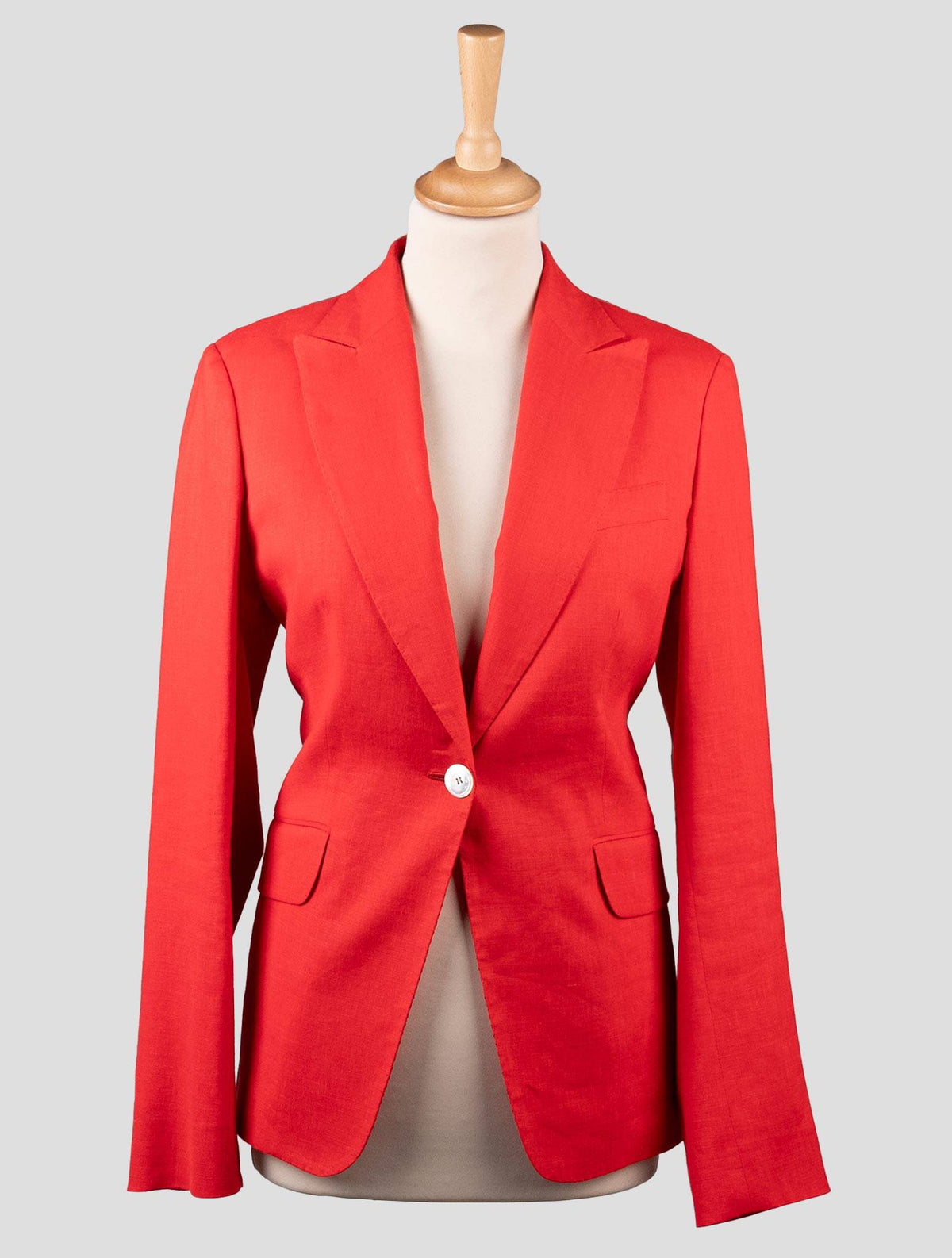 Kiton Red Linen Viscose Ea Suit