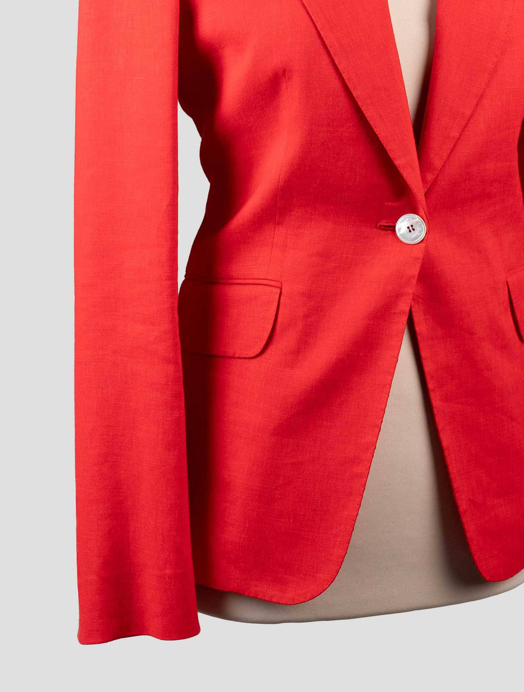 Kiton Red Linen Viscose Ea Suit