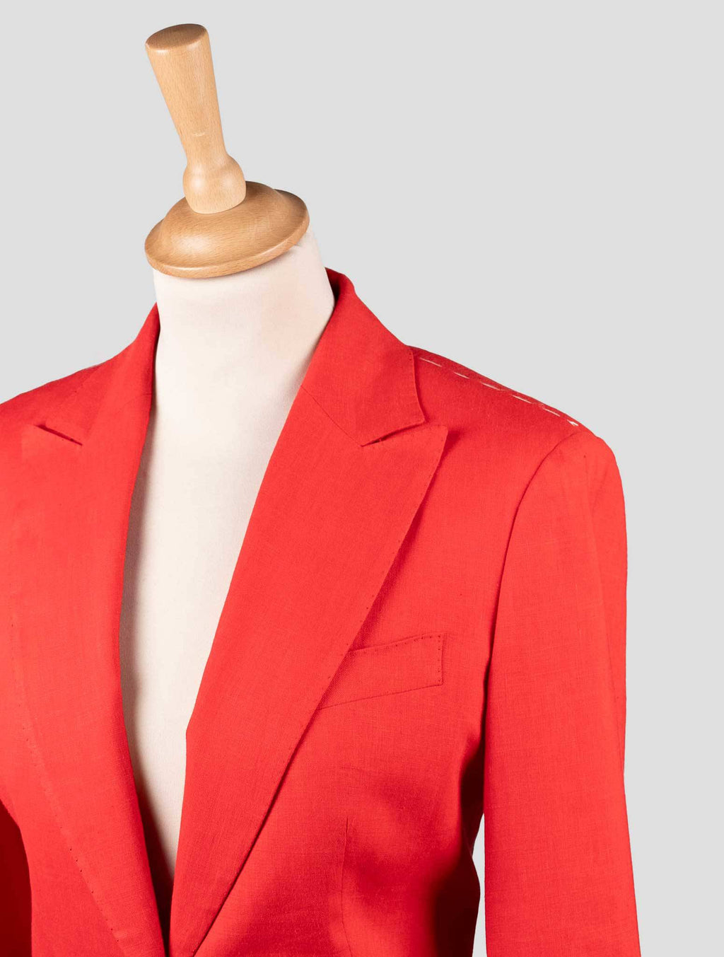 Kiton Red Linen Viscose Ea Suit
