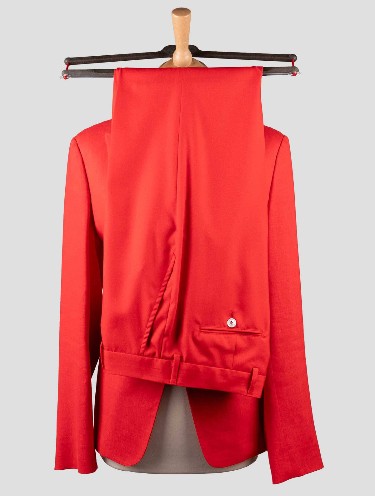 Kiton Red Linen Viscose Ea Suit