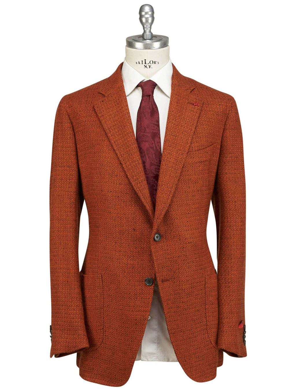 Isaia Orange Cashmere Vicuna Ea Blazer