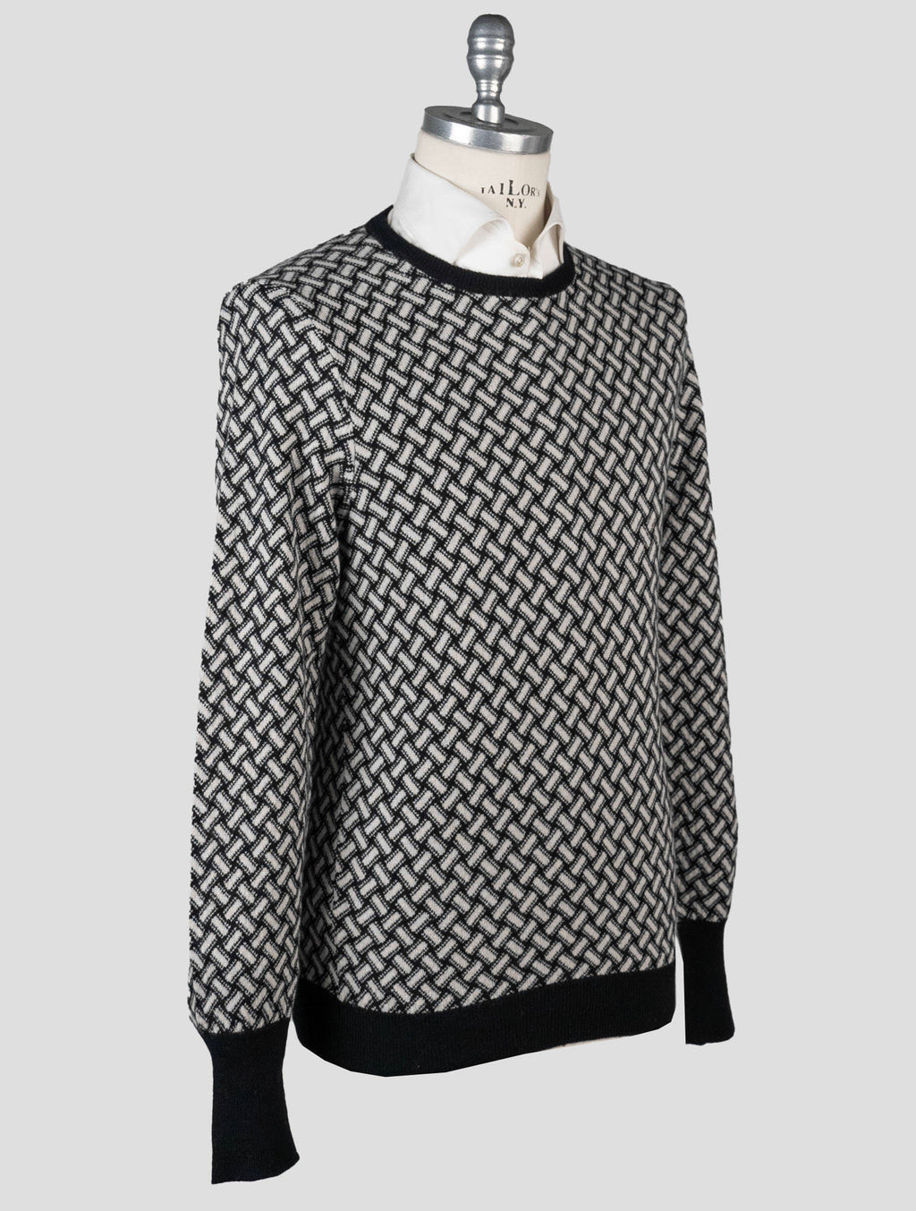 Drumohr Drumohr Black Gray Cashmere Sweater Crewneck Black / Gray 001