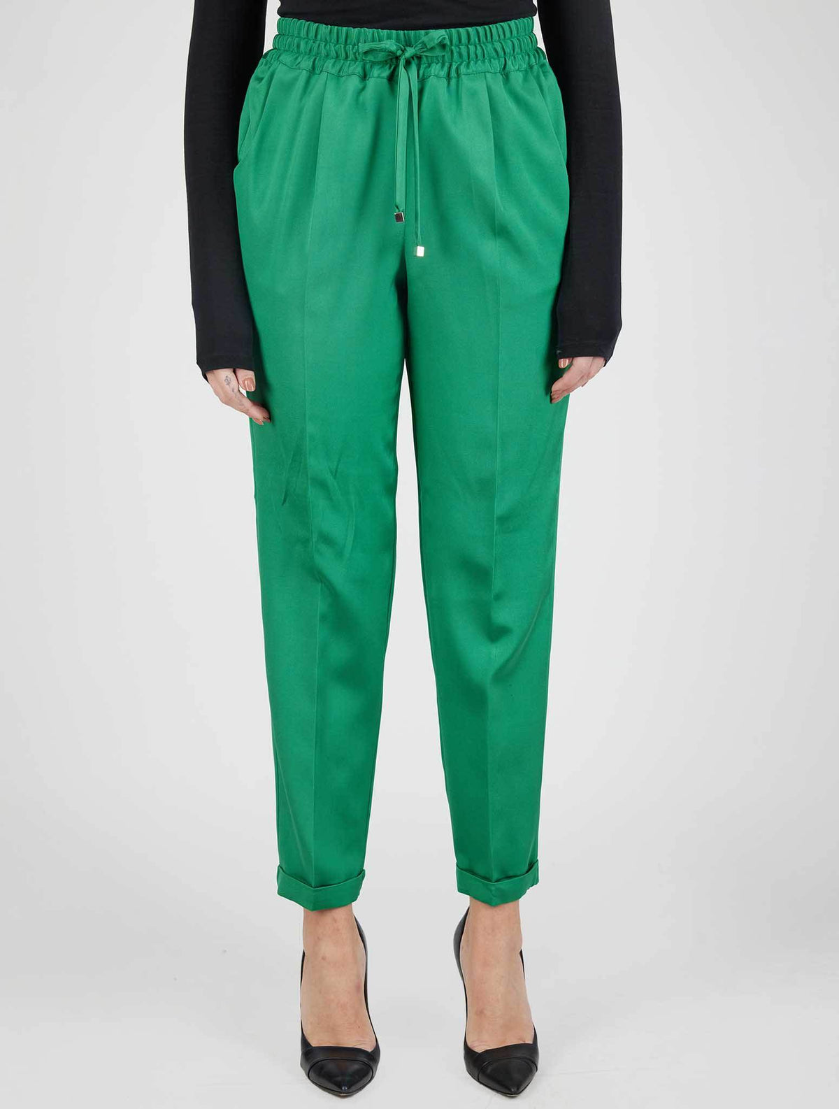 Kiton Green Silk Ea Pants