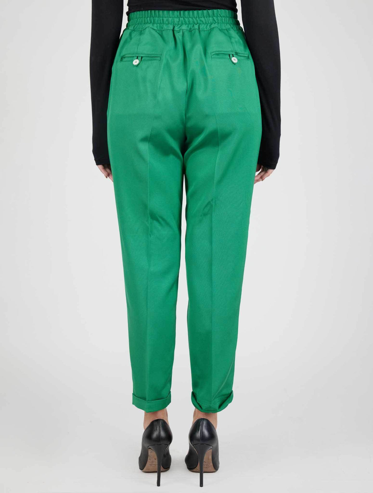 Kiton Green Silk Ea Pants