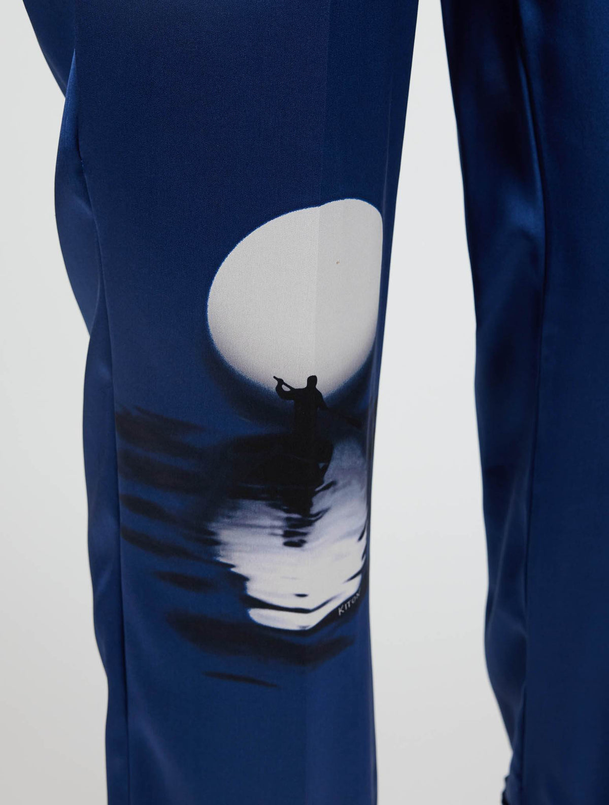 Kiton Blue Silk Pants