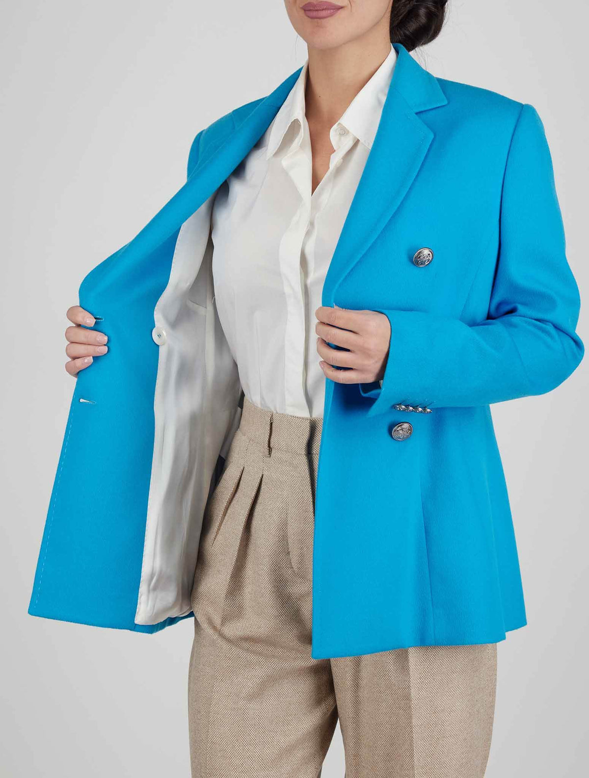 Kiton Light Blue Cashmere Blazer