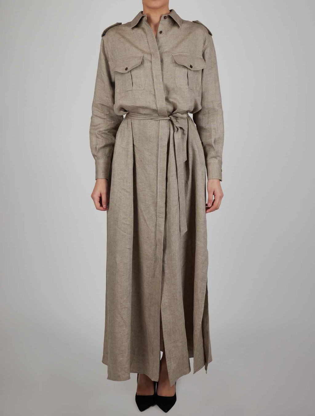 Kiton Kiton Beige Linen Dress Beige 000