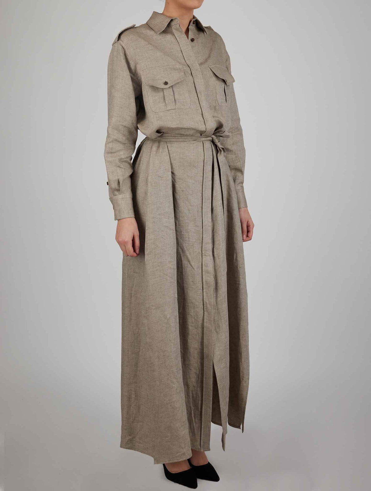 Kiton Kiton Beige Linen Dress Beige 001
