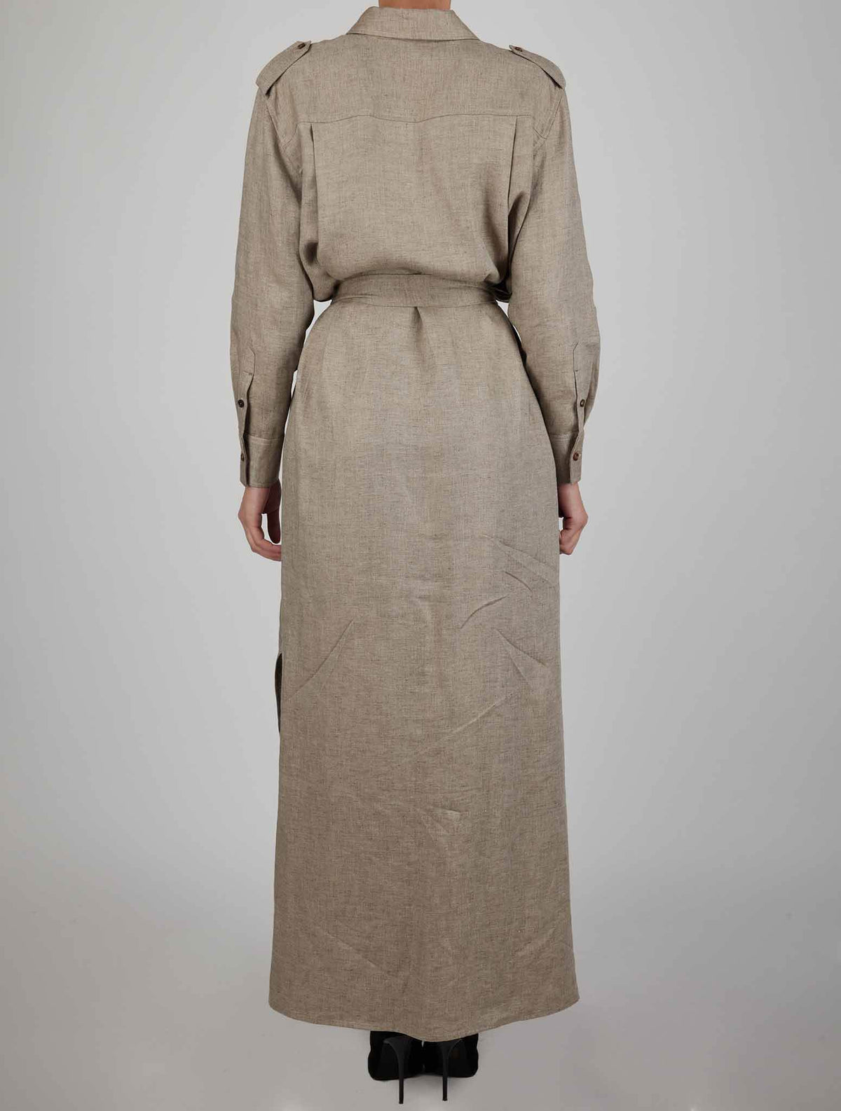 Kiton Beige Linen Dress