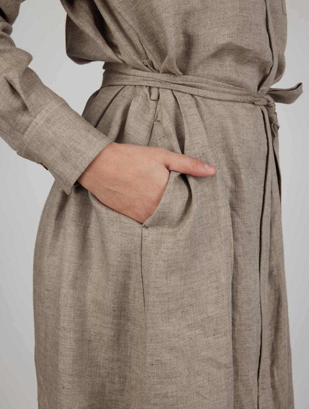 Kiton Beige Linen Dress