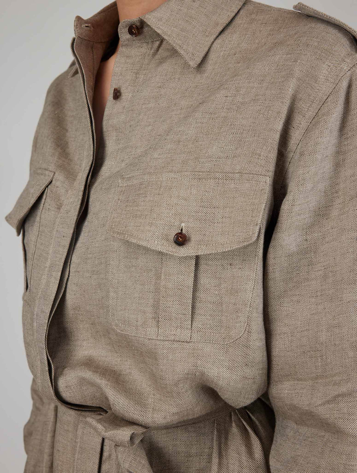 Kiton Beige Linen Dress