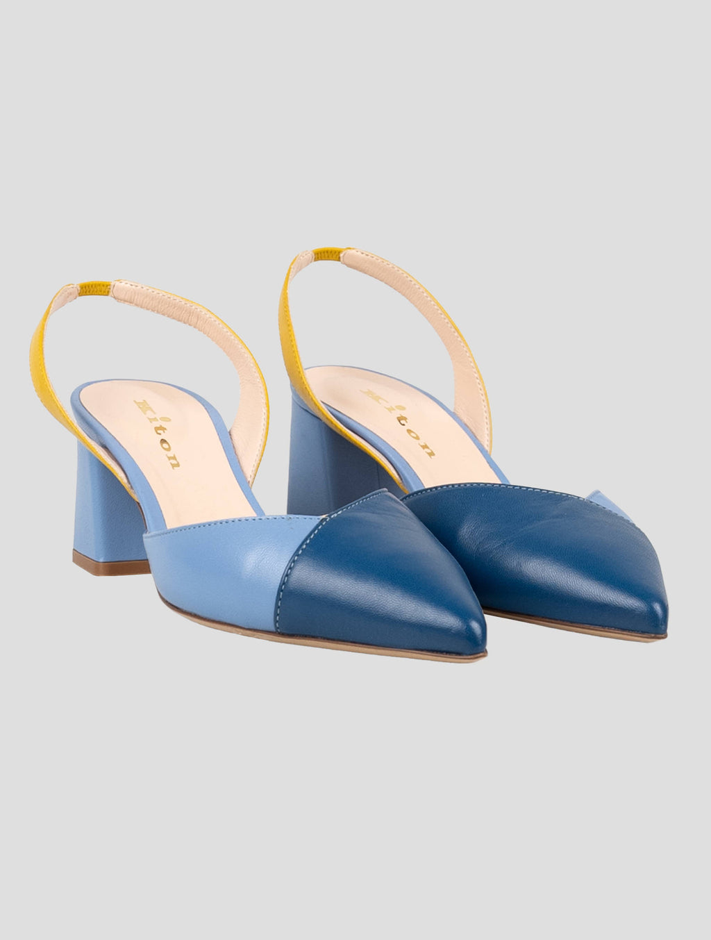 Kiton Kiton Light Blue Leather Slingback Light Blue 000