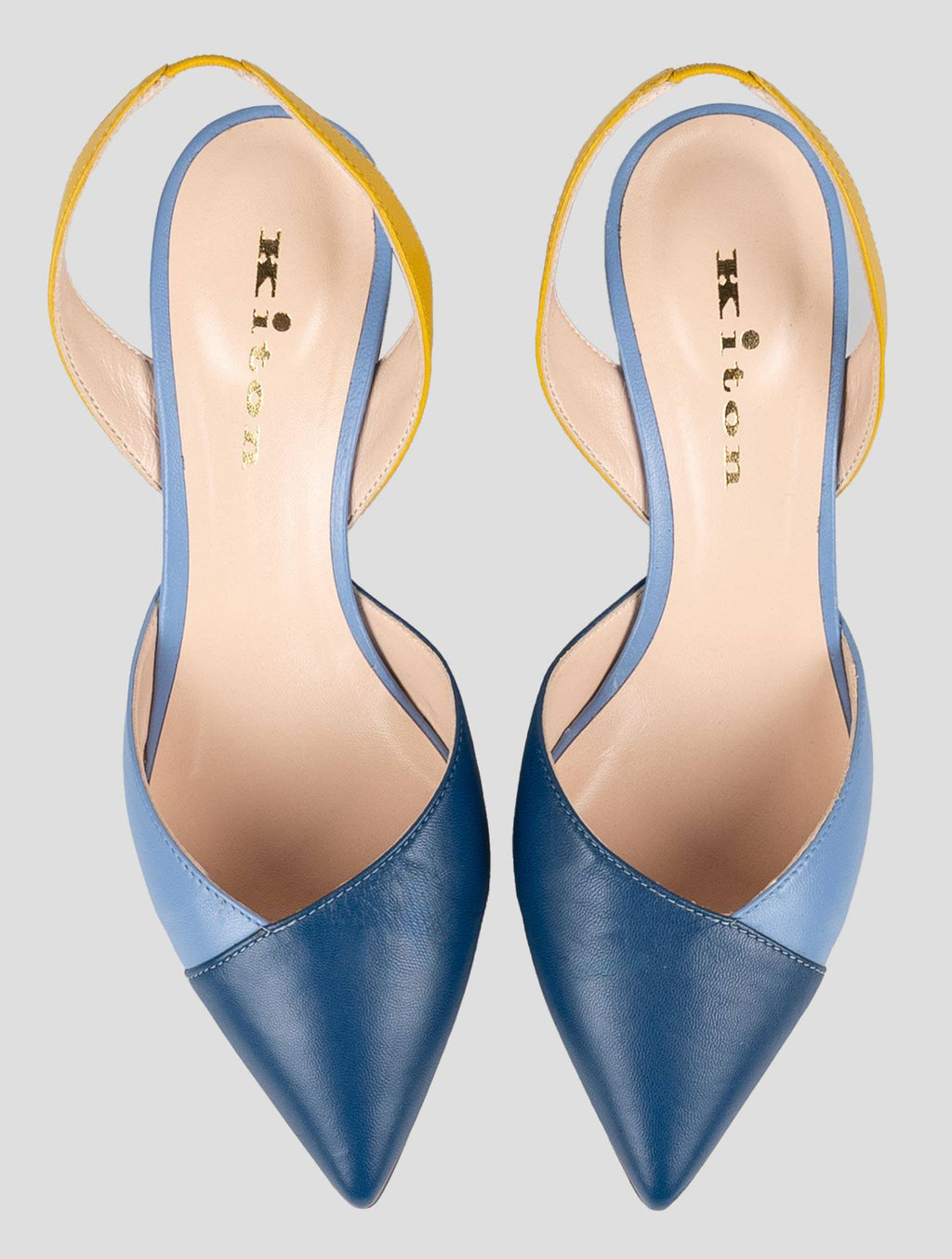 Kiton Light Blue Leather Slingback
