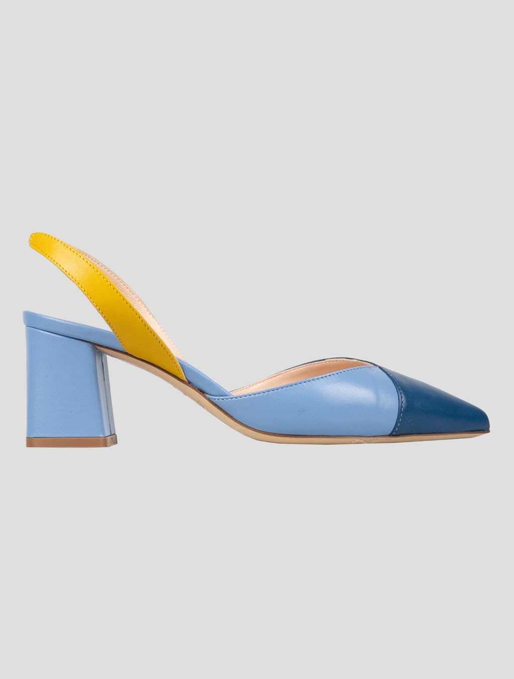 Kiton Light Blue Leather Slingback