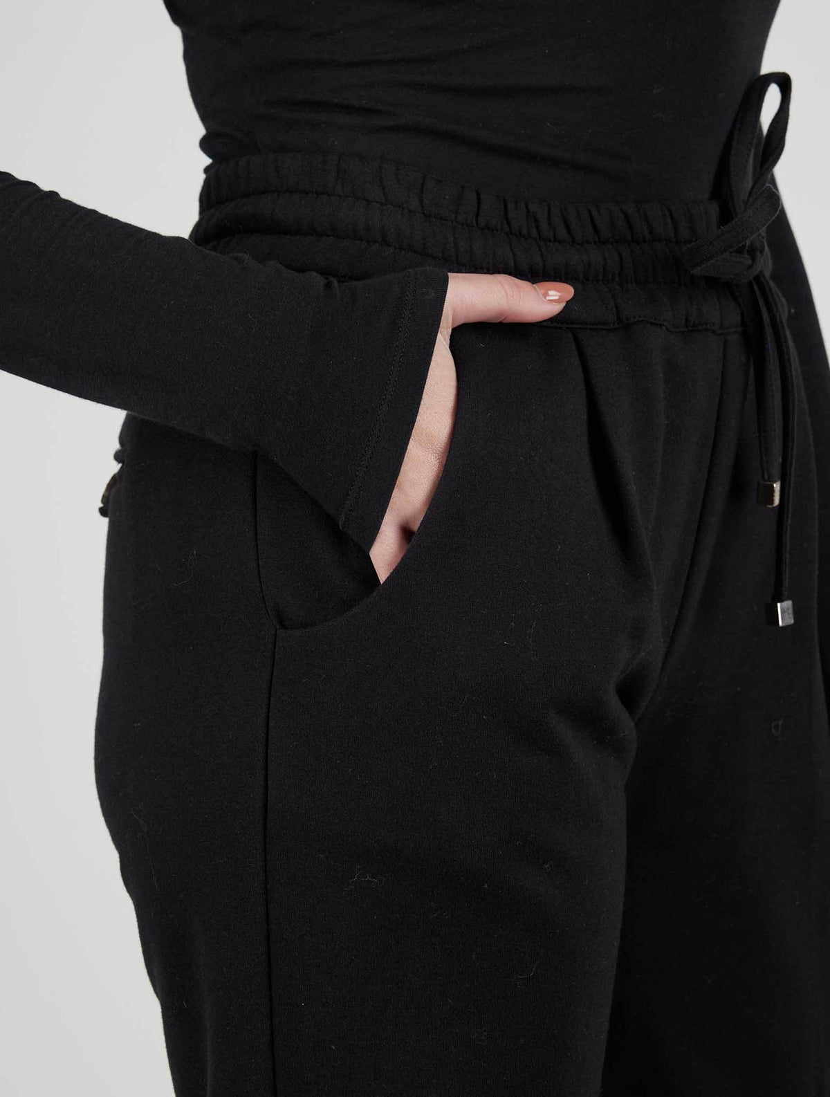 Kiton Black Cotton Cashmere Pants