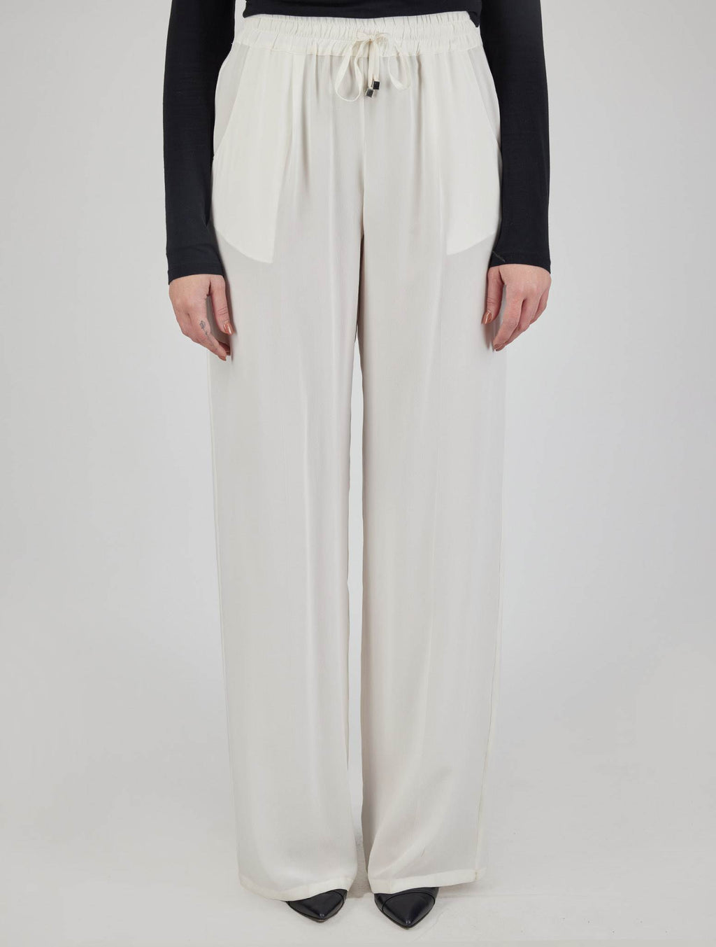 Kiton White Silk Pants