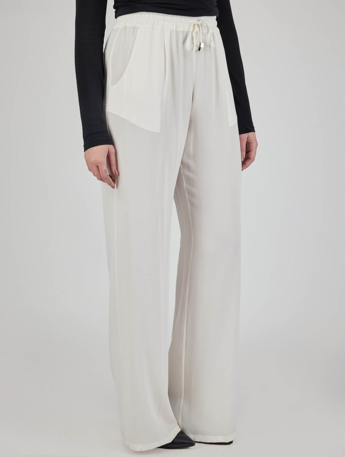 Kiton Kiton White Silk Pants White 001