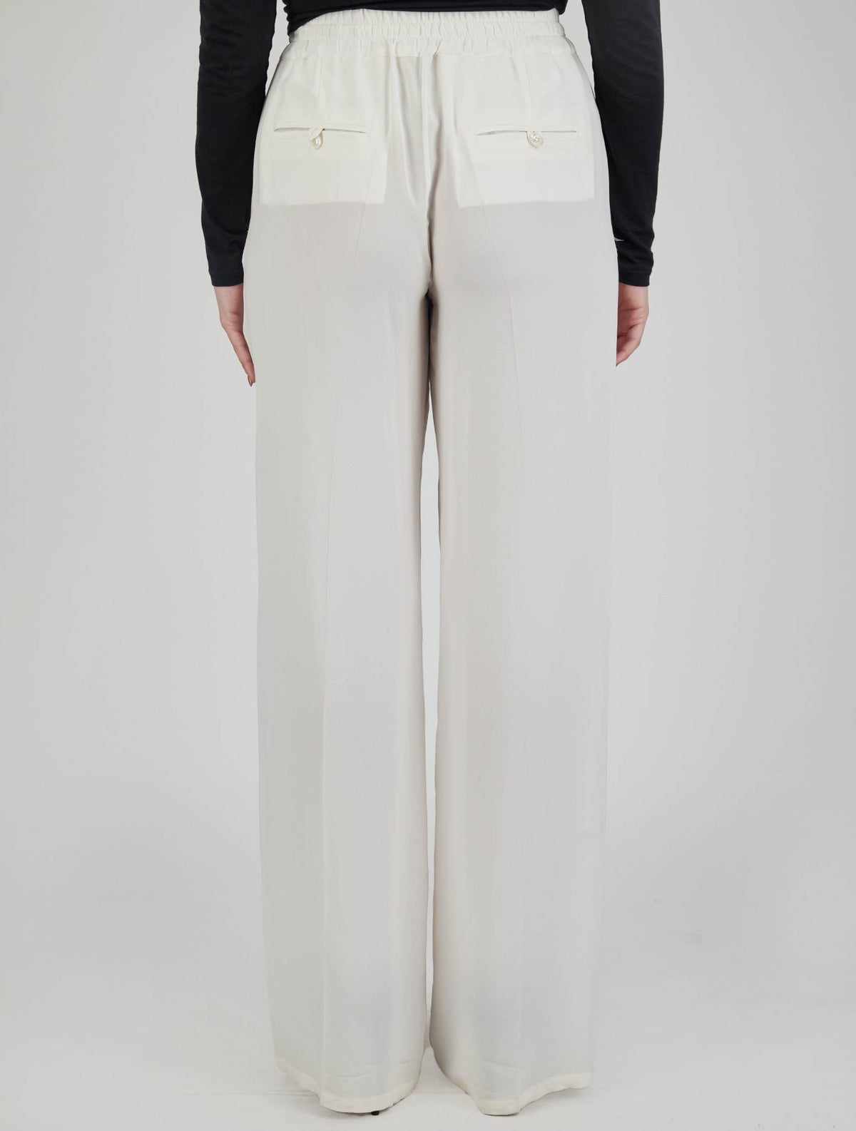Kiton White Silk Pants