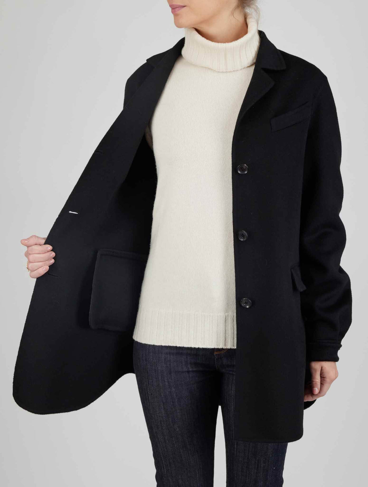 kiton Black Cashmere Blazer