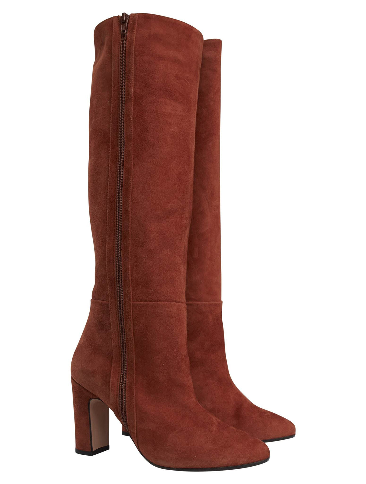 Kiton Orange Leather Suede Boots