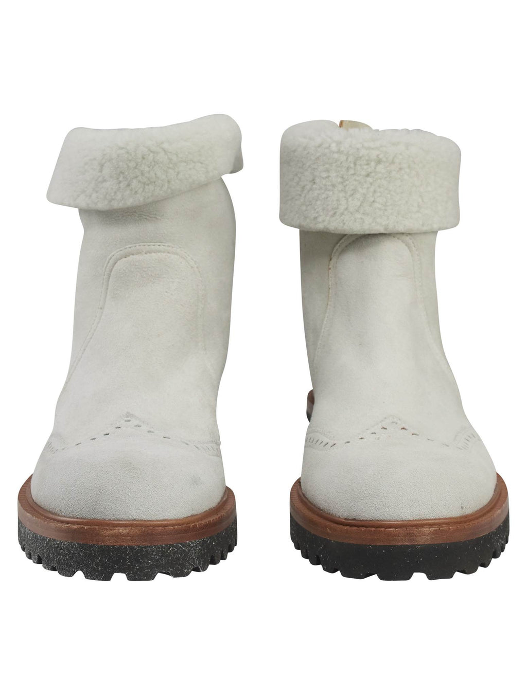 Kiton Kiton Gray Leather Suede Boots Gray 001