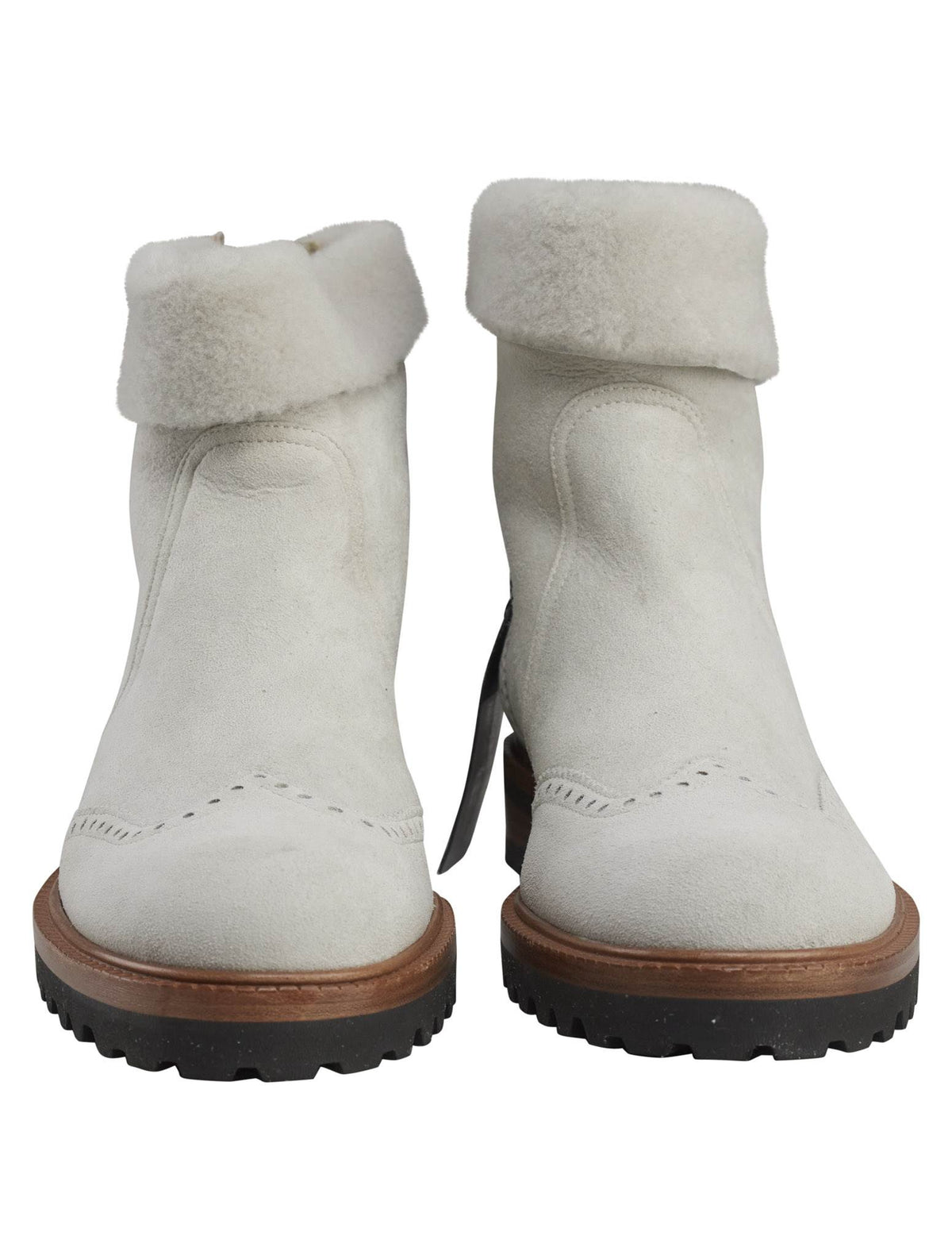 Kiton Gray Leather Suede Boots