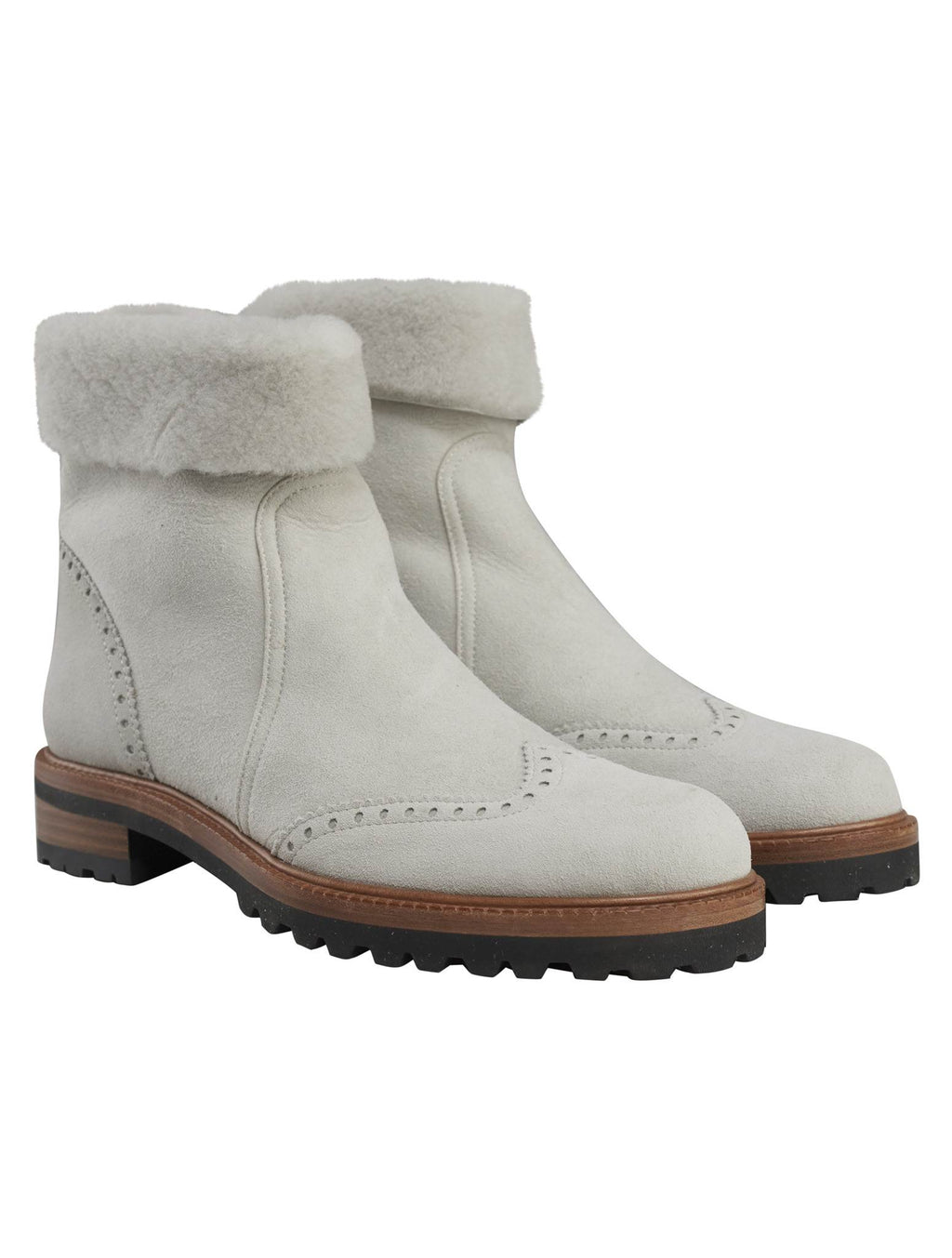 Kiton Gray Leather Suede Boots