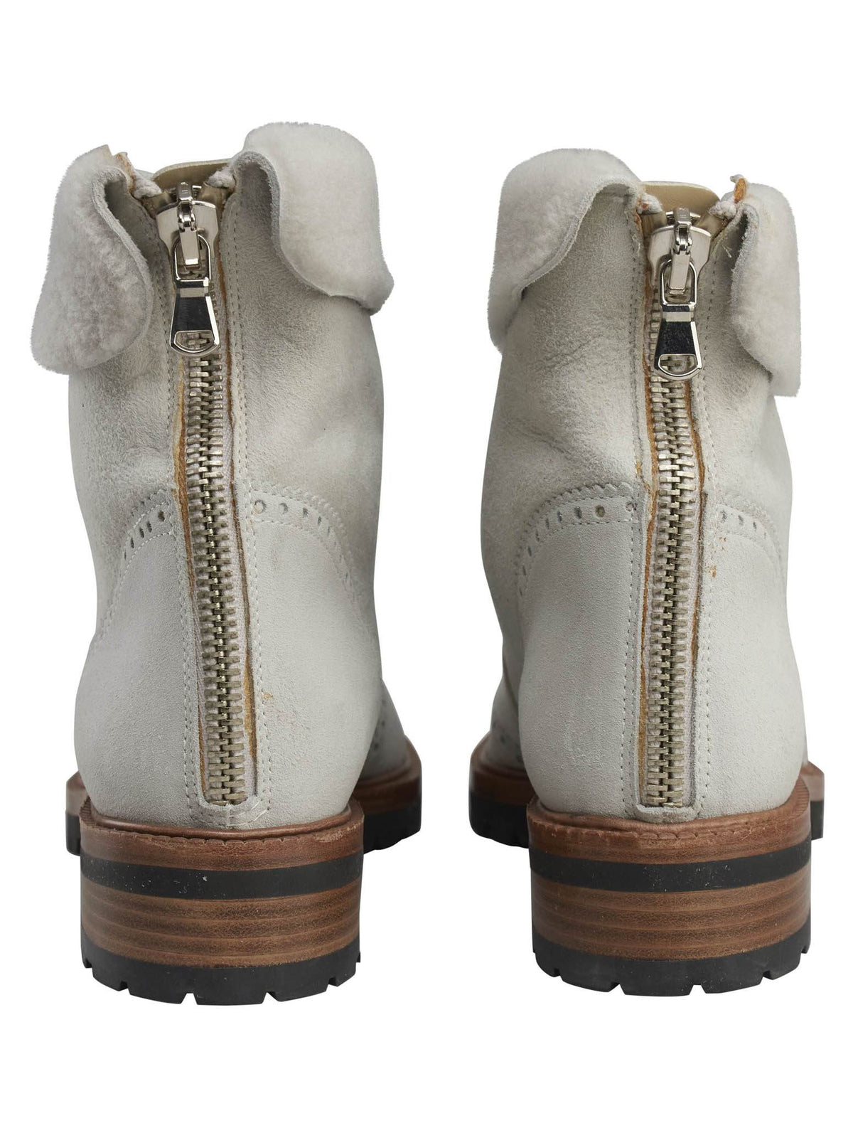 Kiton Gray Leather Suede Boots