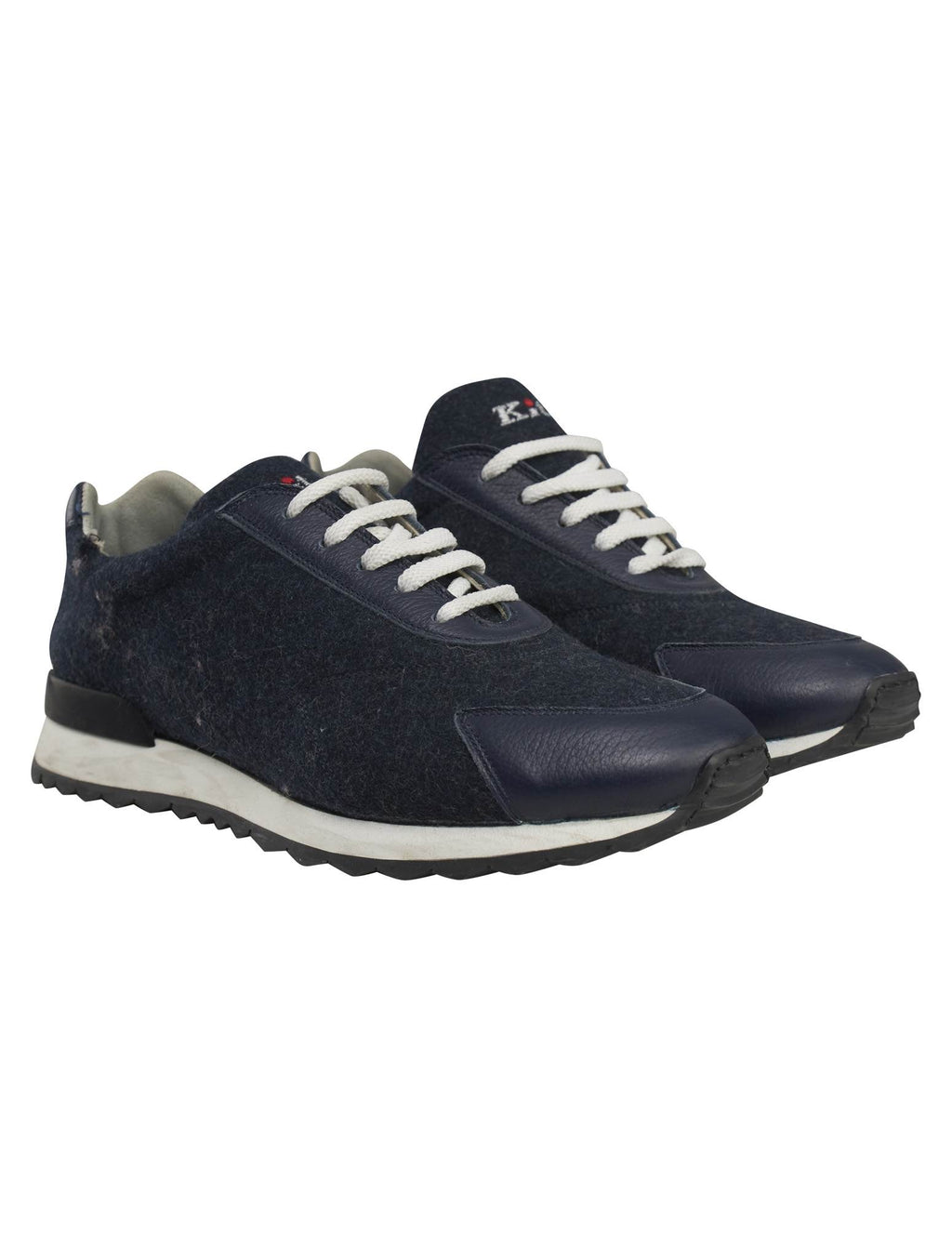 Kiton Blue Leather Sneakers